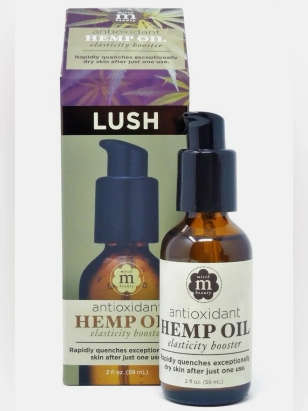 Mirth Beauty Lush Antioxidant Hemp Oil -ELASTICITY BOOSTER 2 OZ - Picture 1 of 3
